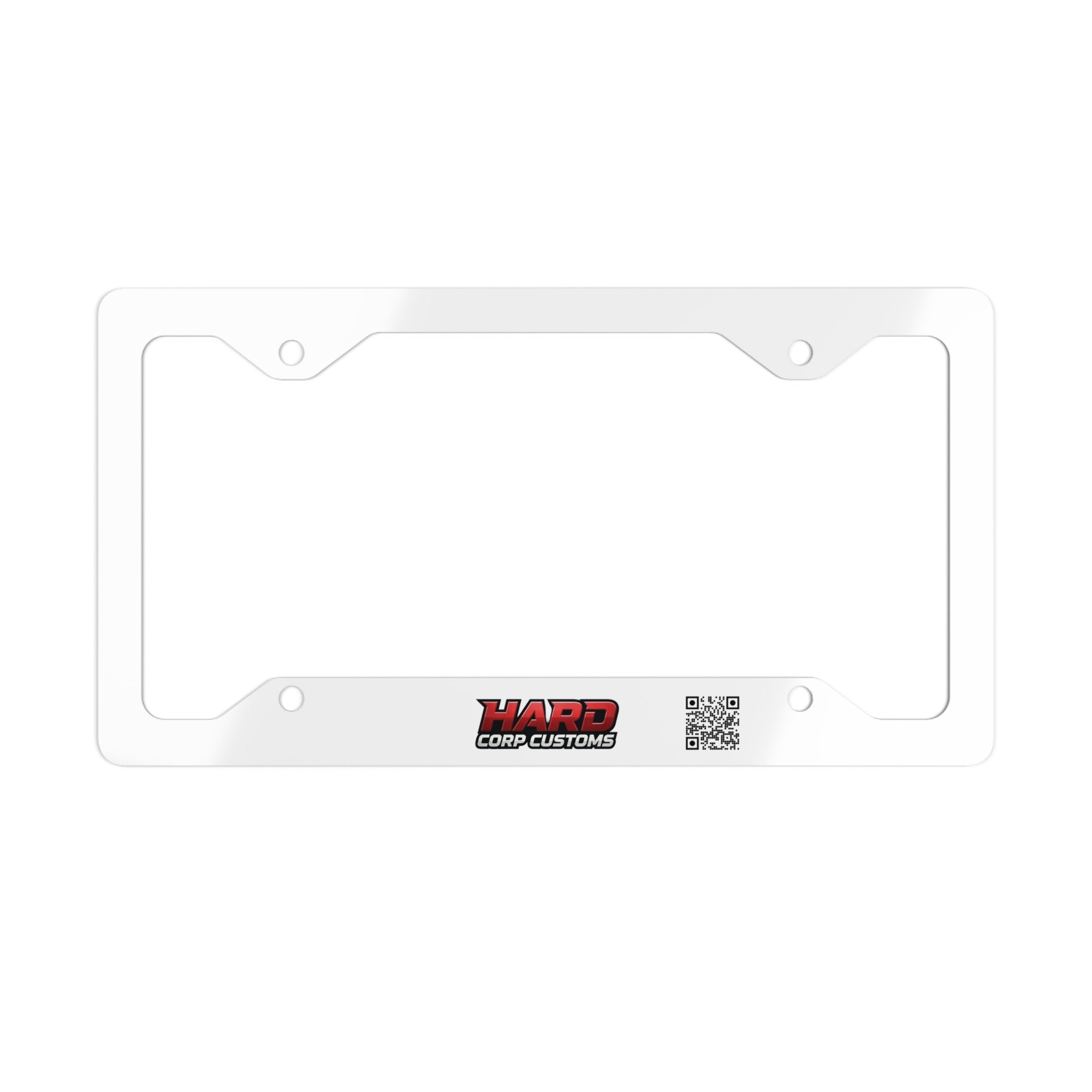 Brushed Metal License Plate Frame — HARD Corp Customs QR Plate Frame