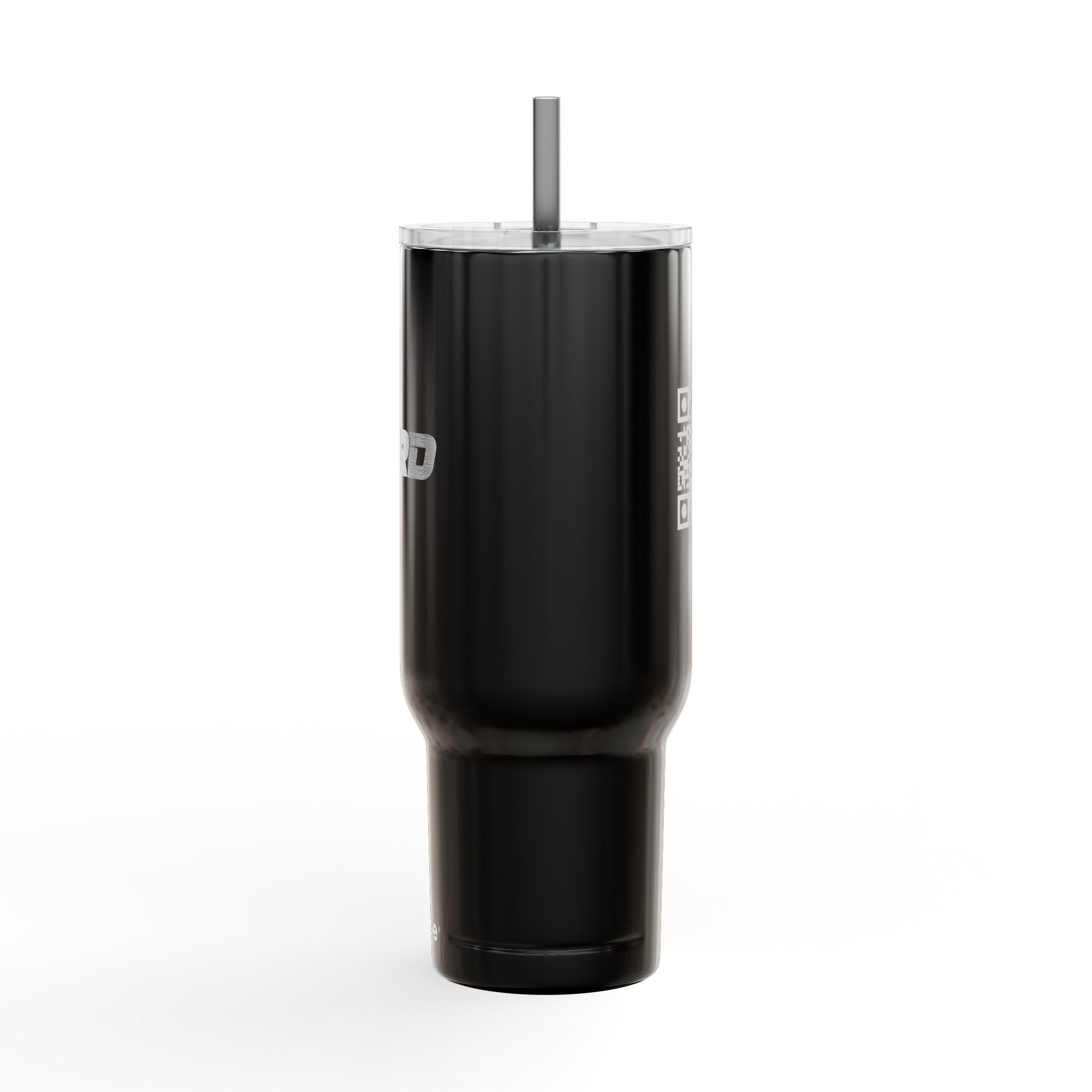 40oz Engraved Insulated Tumbler — 'HARD' Stainless Travel Mug with Lid & Straw