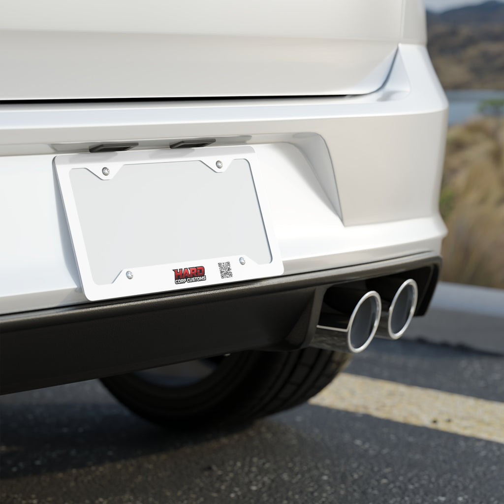 Brushed Metal License Plate Frame — HARD Corp Customs QR Plate Frame
