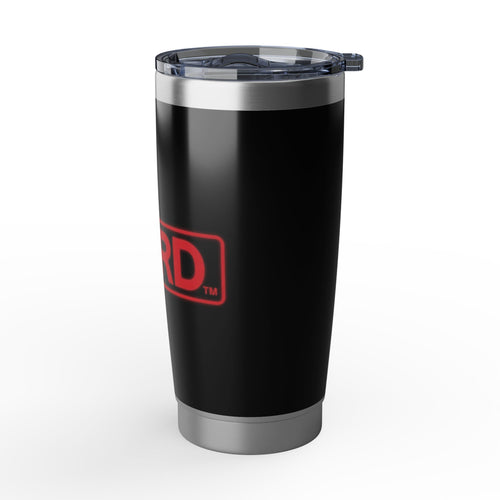20oz Travel Tumbler — Black "HARD" Red Logo Insulated Cup