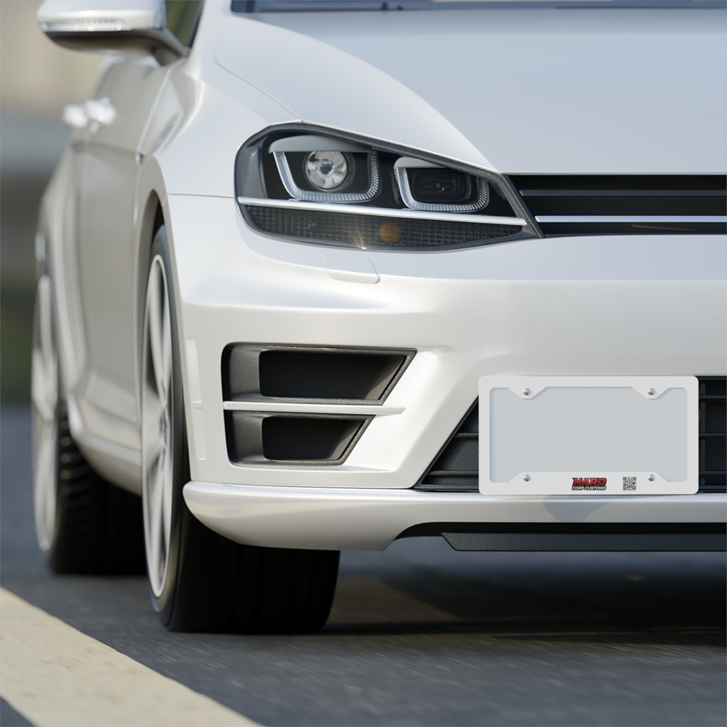 Brushed Metal License Plate Frame — HARD Corp Customs QR Plate Frame