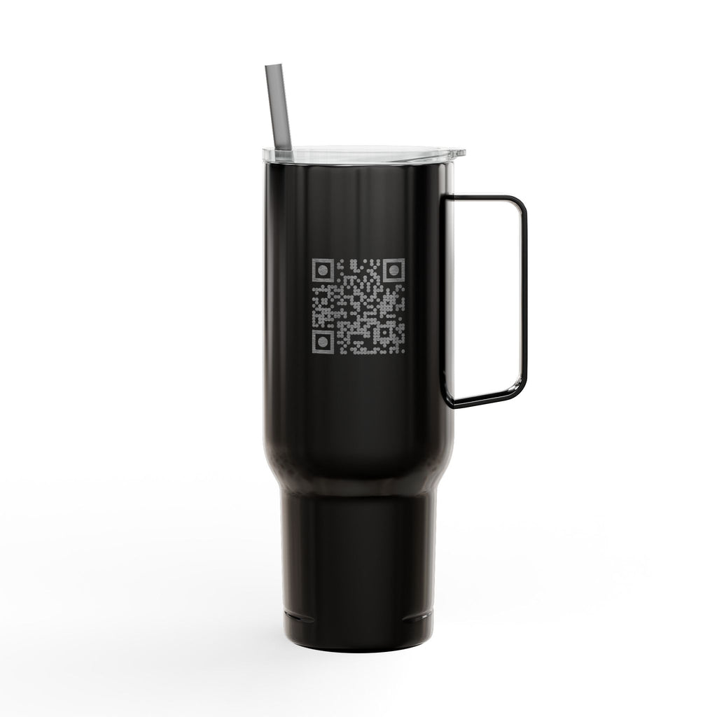 40oz Engraved Insulated Tumbler — 'HARD' Stainless Travel Mug with Lid & Straw
