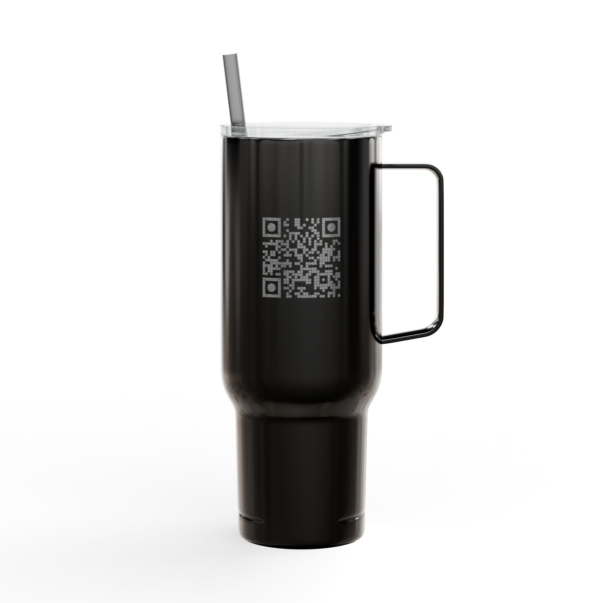 40oz Engraved Insulated Tumbler — 'HARD' Stainless Travel Mug with Lid & Straw